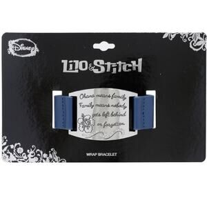 New Disney Lilo & Stitch Ohana Quote Bracelet family blue jewelry gift